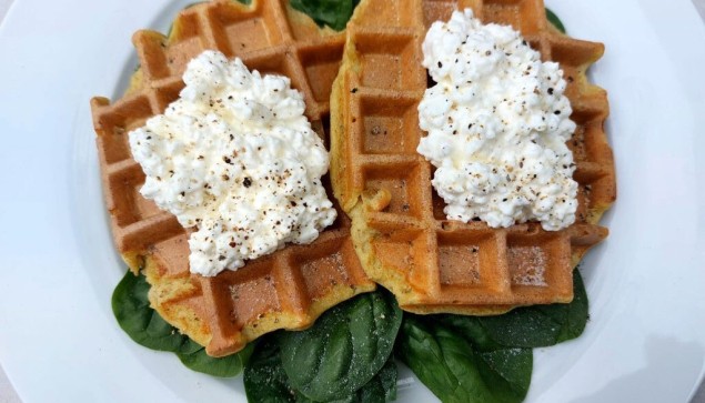 Koolhydraatarme wafels met hüttenkäse